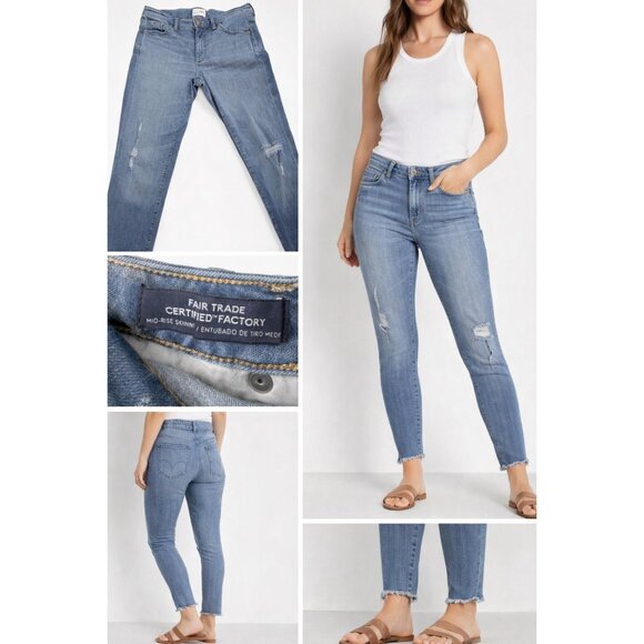 👖 Universal Thread Light Wash Distressed Raw Hem Skinny Jeans 4/27 👖 - Picture 10 of 11